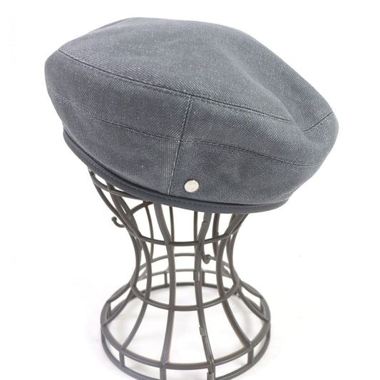 HERMES beret cotton gray Saint Honoré