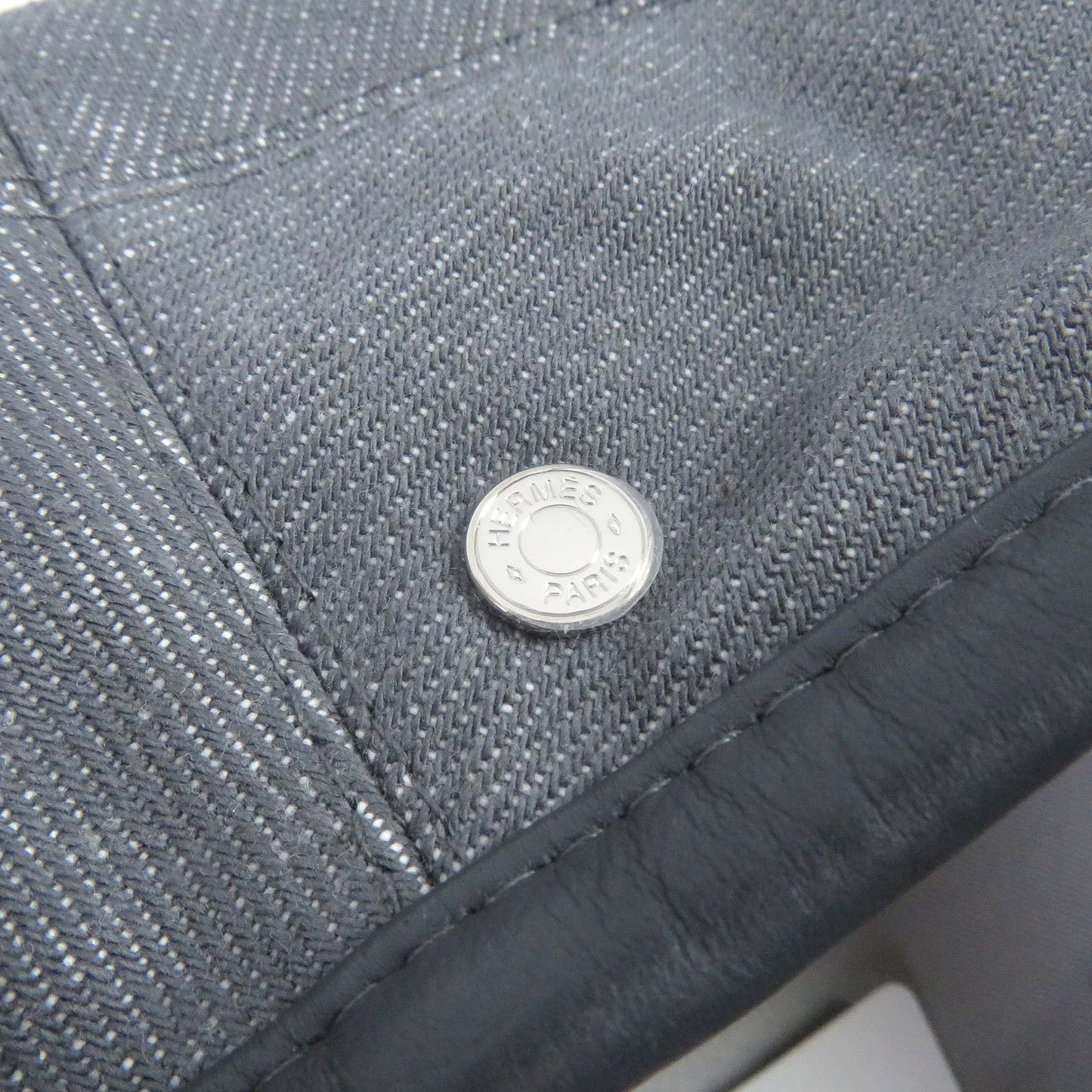 HERMES beret cotton gray Saint Honoré