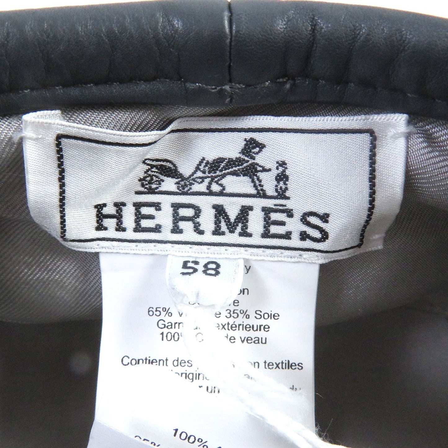HERMES beret cotton gray Saint Honoré