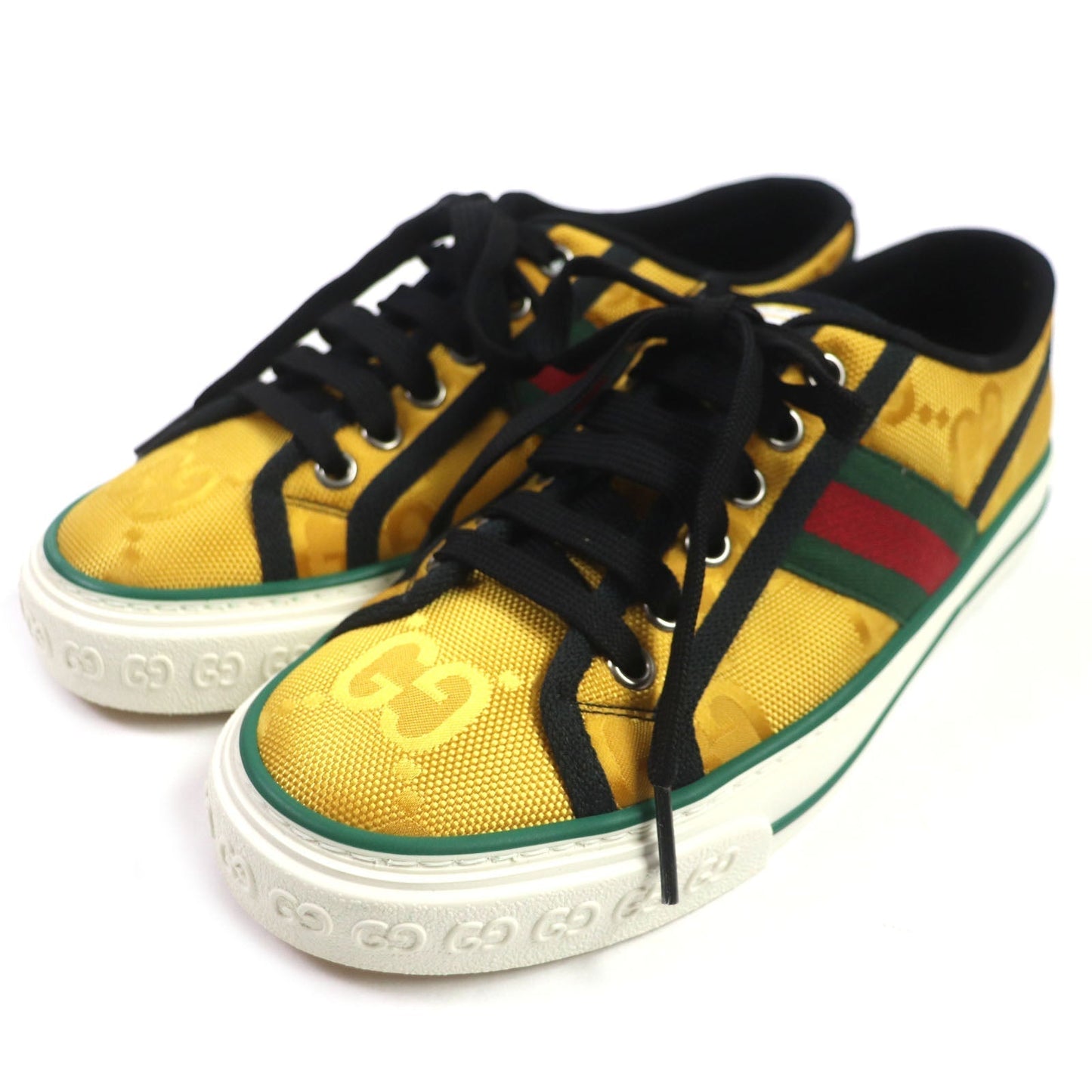 GUCCI Low cut sneakers 60110 Nylon yellow Sherry line 35.5