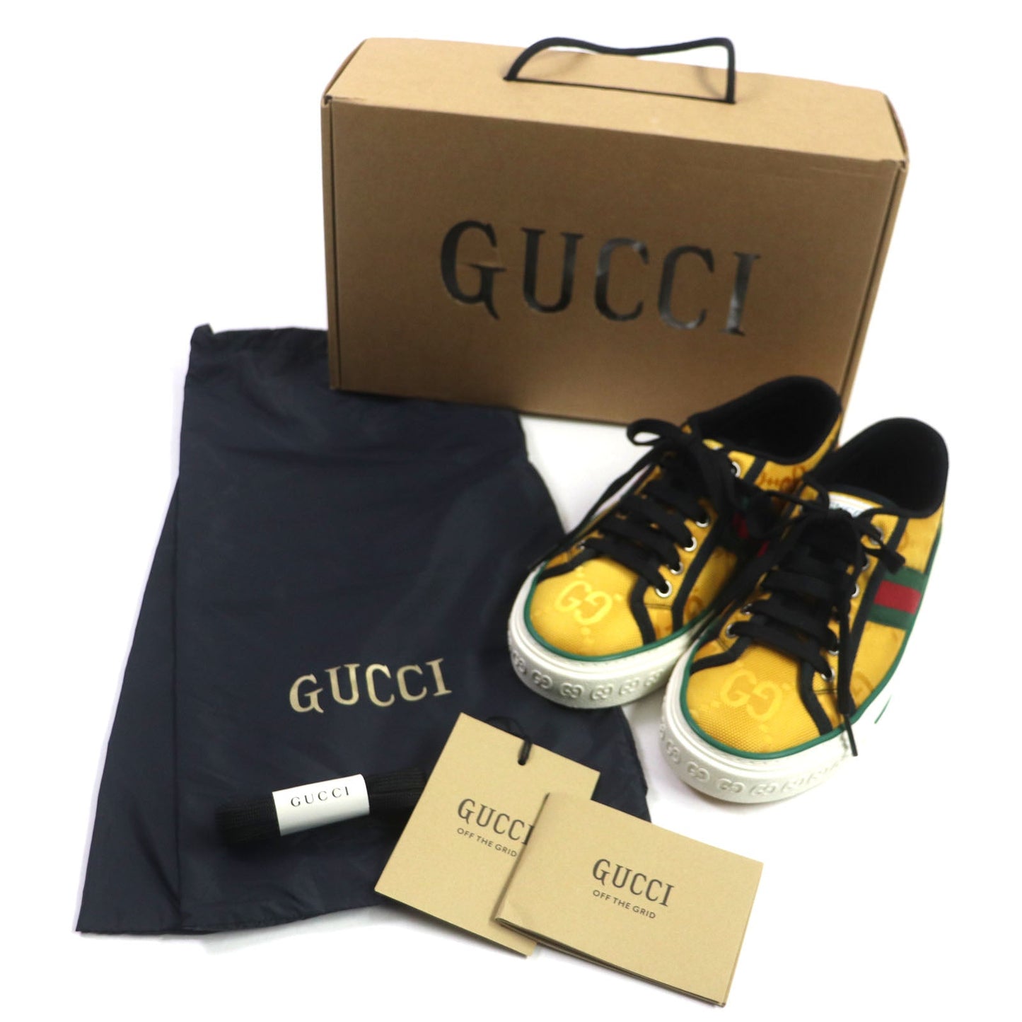 GUCCI Low cut sneakers 60110 Nylon yellow Sherry line 35.5