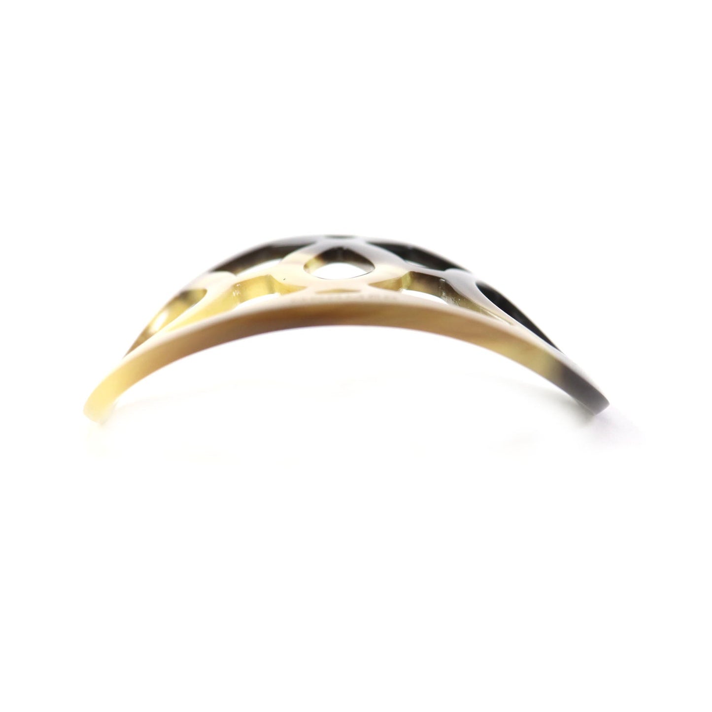 HERMES hair accessory Buffalo horn Beige brown Rocaille