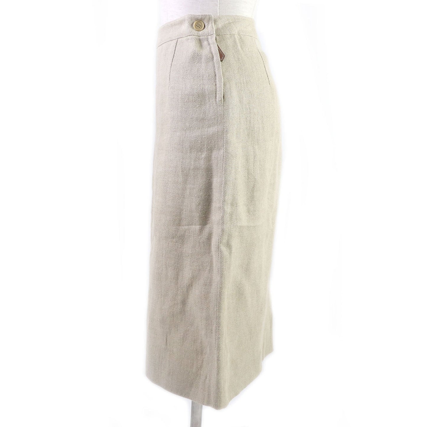 HERMES Tight Skirt Main: 100% linen beige Women 36 Used