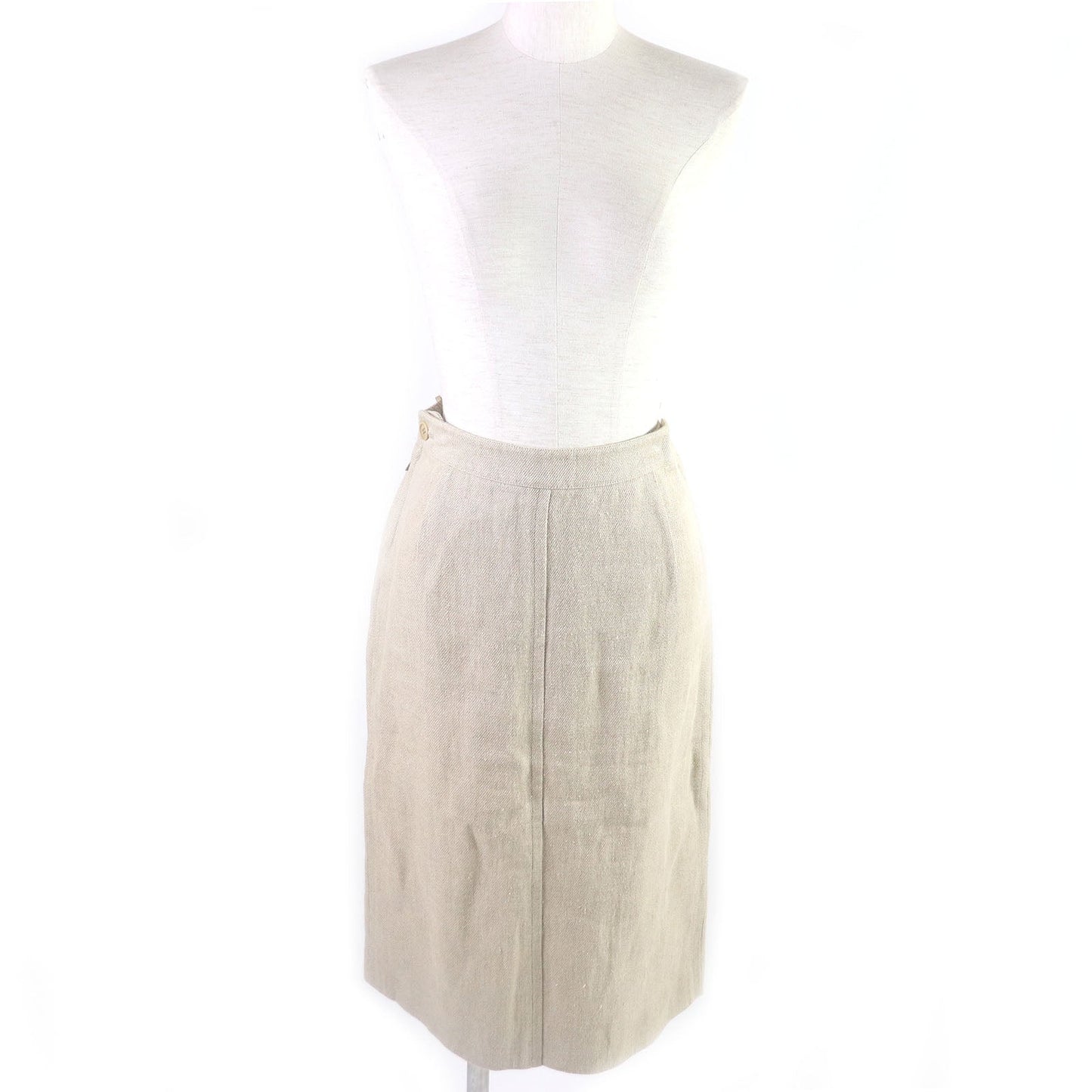 HERMES Tight Skirt Main: 100% linen beige Women 36 Used