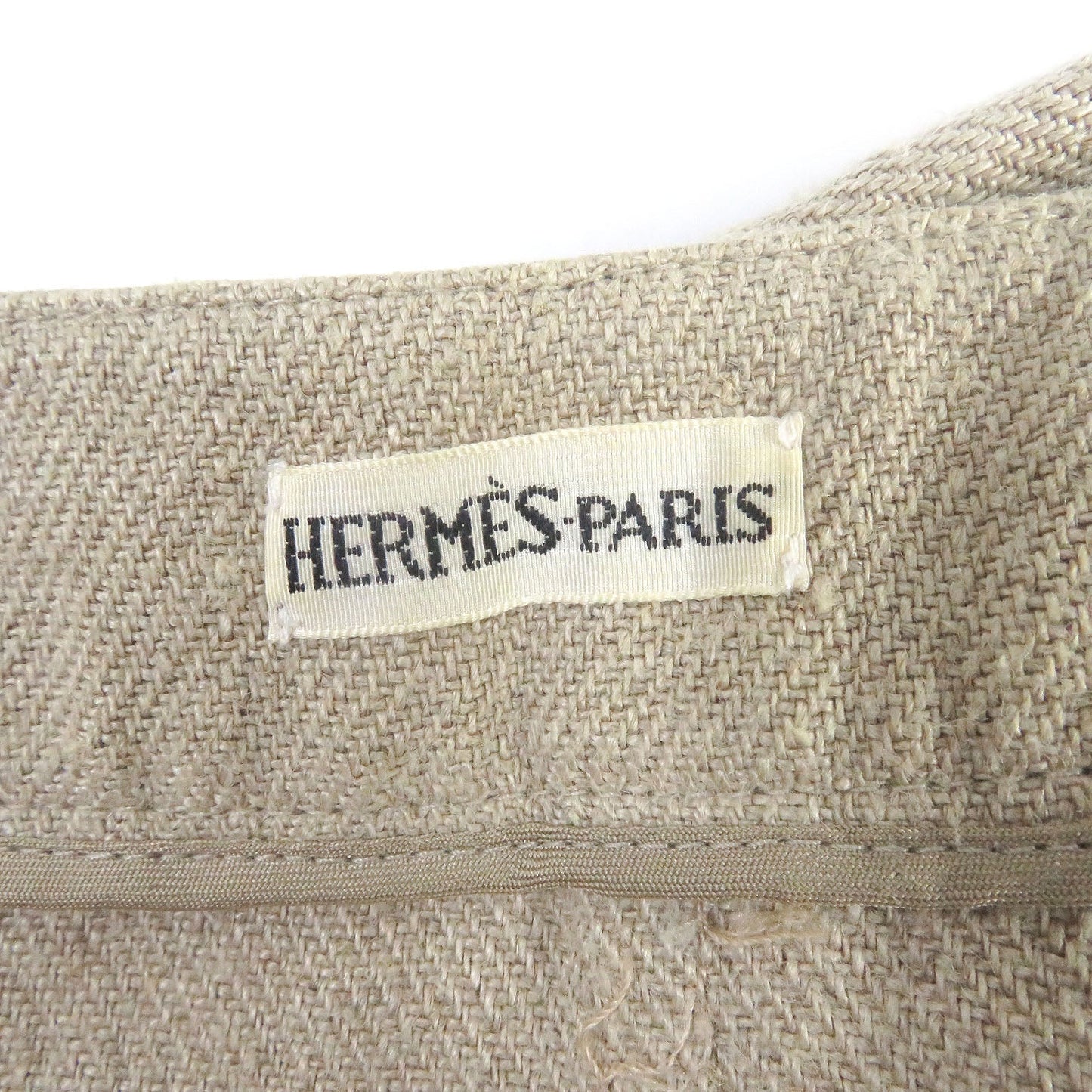 HERMES Tight Skirt Main: 100% linen beige Women 36 Used
