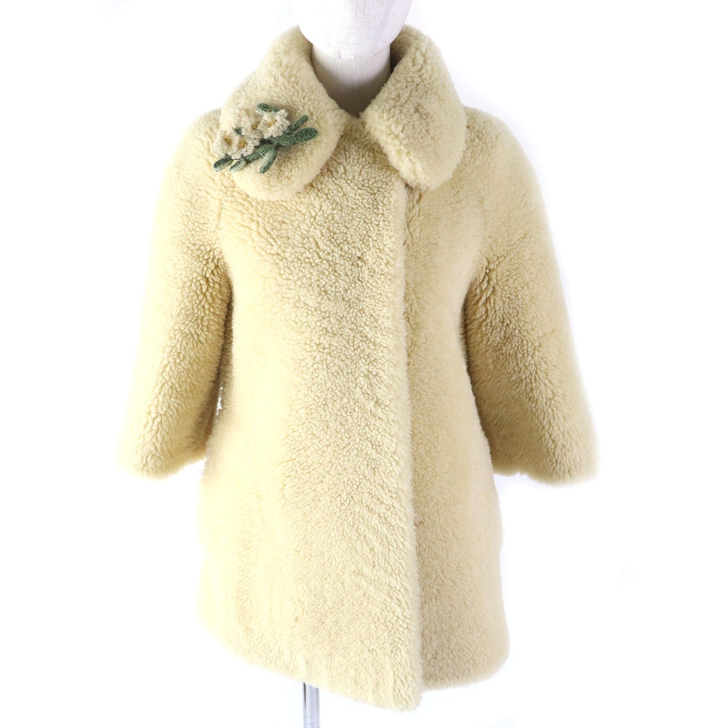 GUCCI Mouton coat 637810 Ramfer Ivory 38