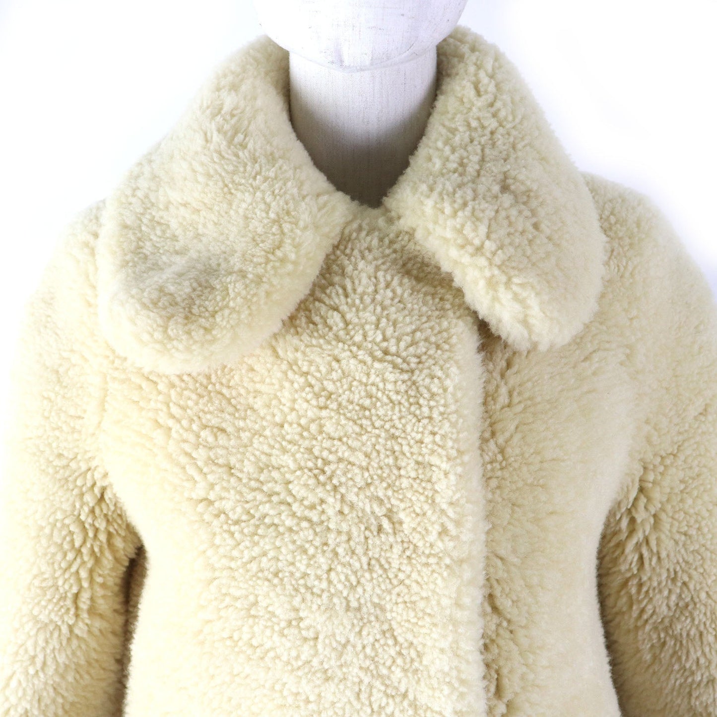GUCCI Mouton coat 637810 Ramfer Ivory 38