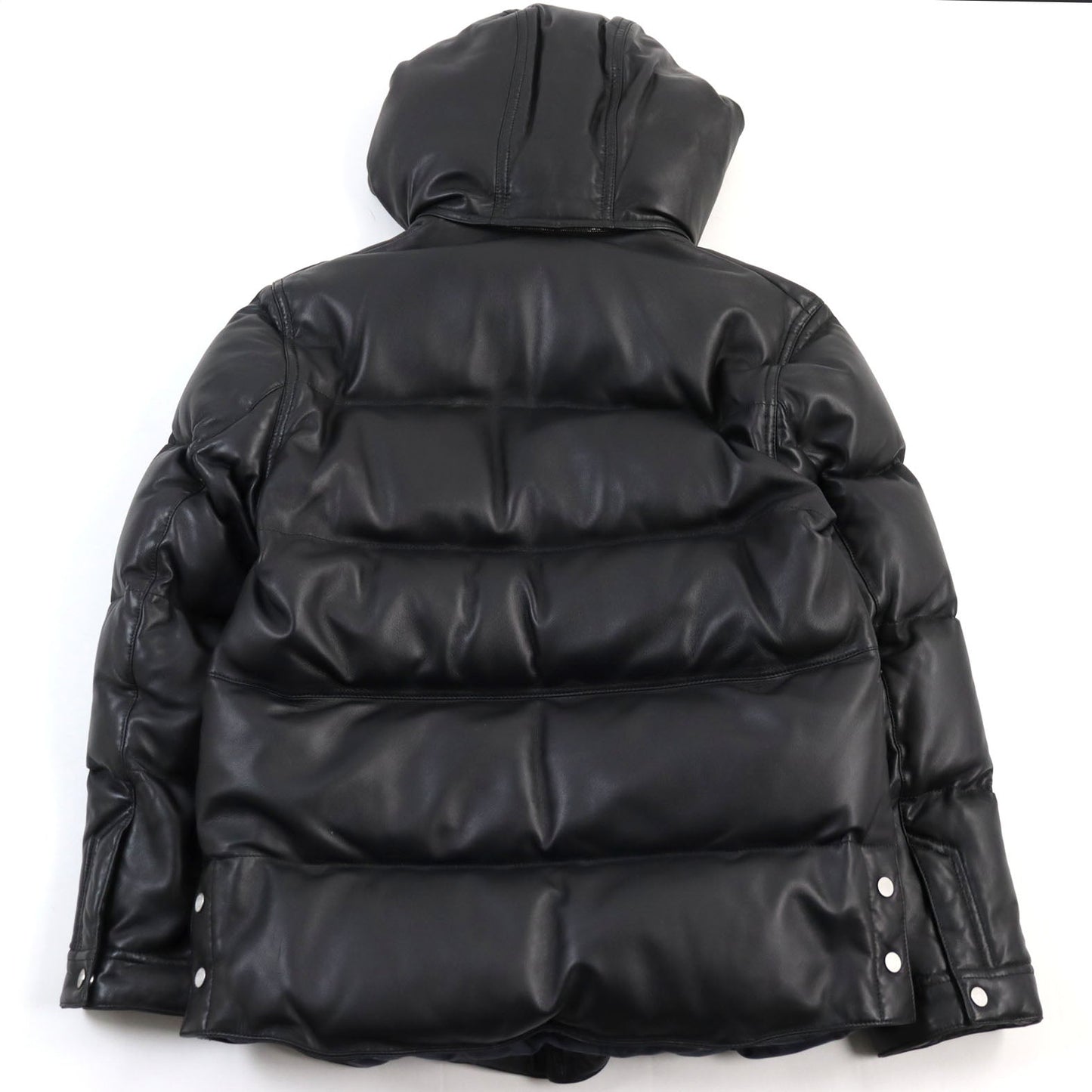 HERMES leather jacket 12-5007 Outer: Lamb leather, Lining: 100% silk, Filling: 95% down, Filling: 5% feather black mens 48 Used
