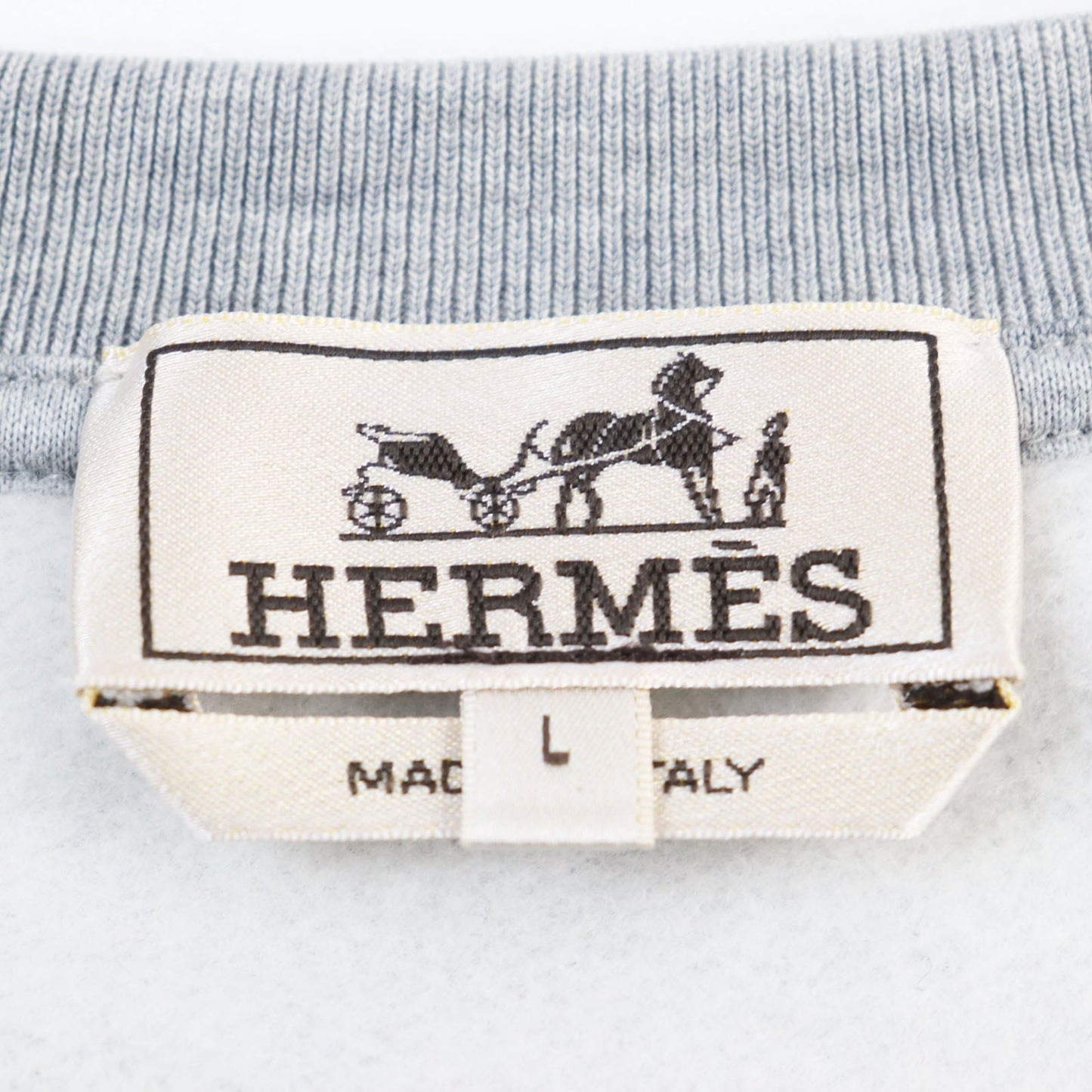 HERMES sweat 31-5765 cotton gray L