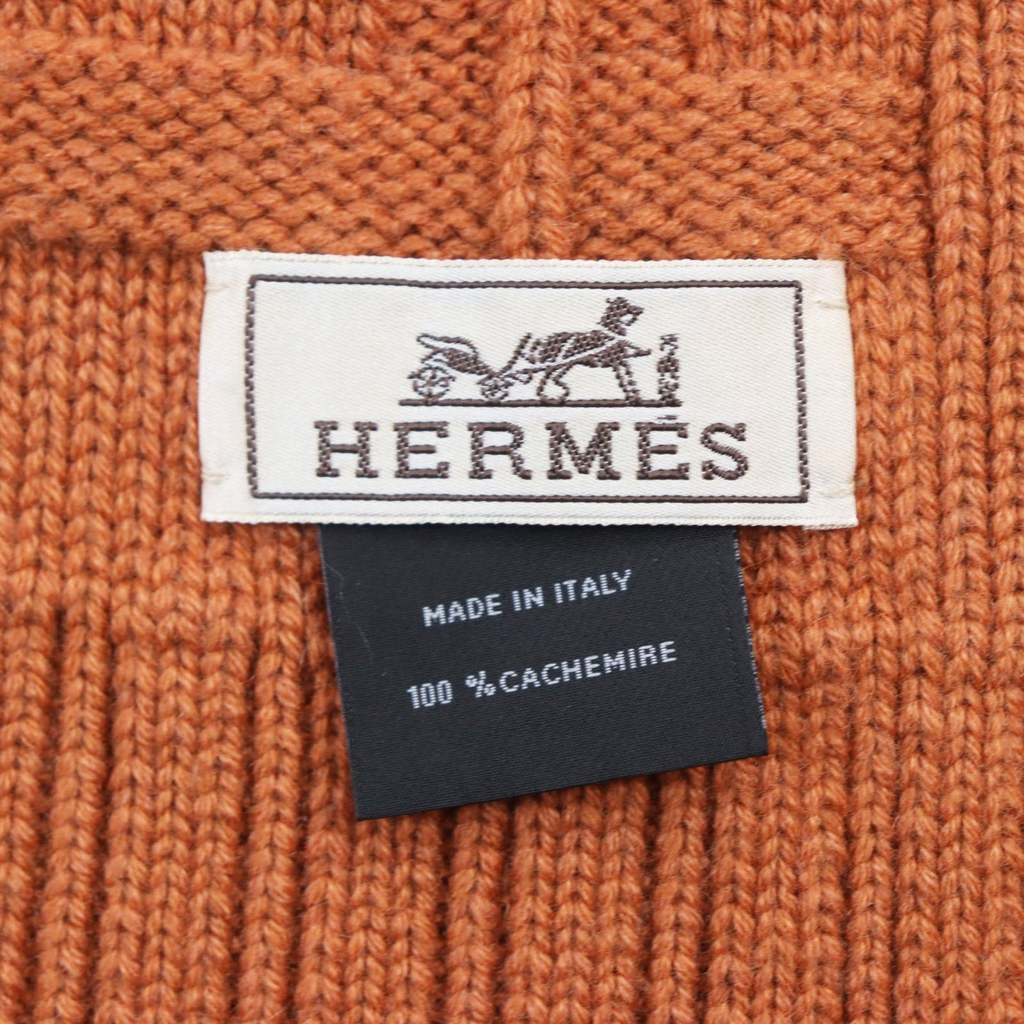 HERMES Scarf Main: 100% cashmere Orange mens Used