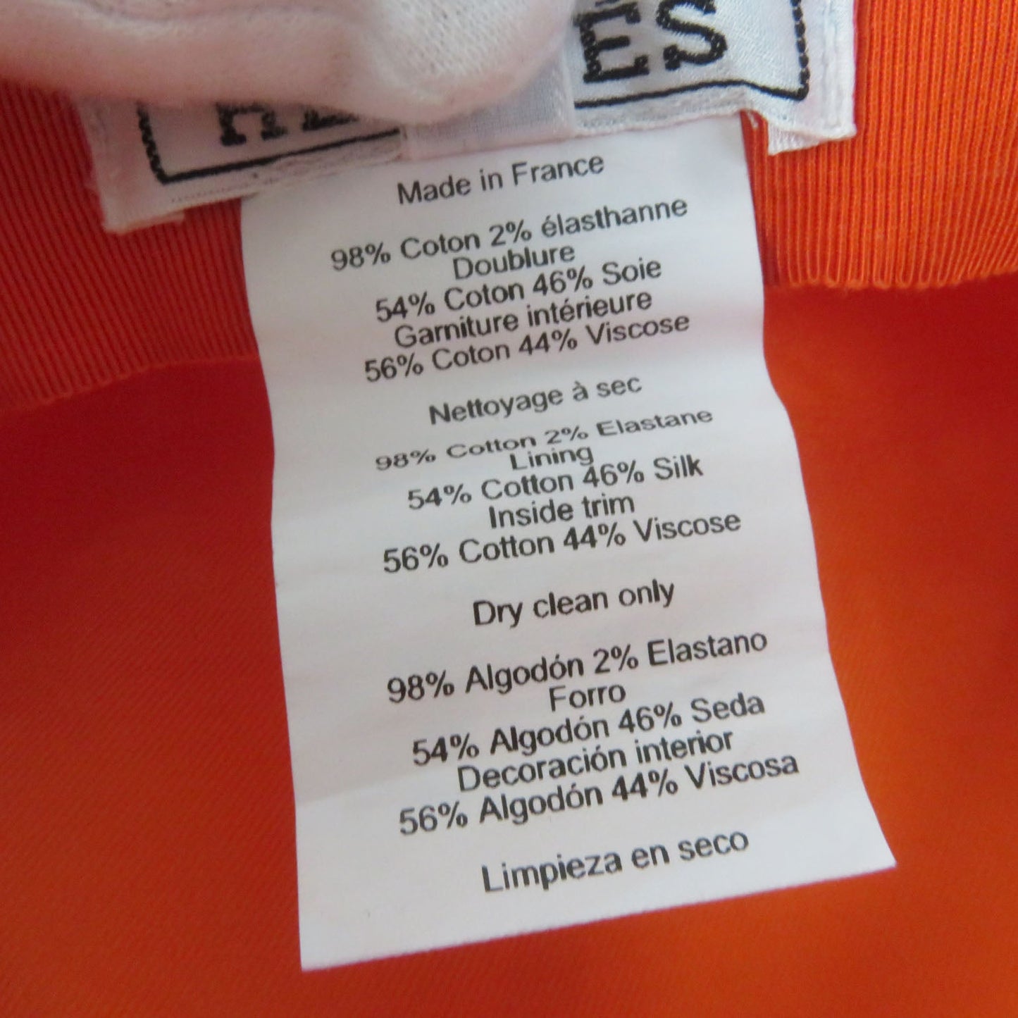 HERMES Casquette cotton Baby pink x orange Vauban