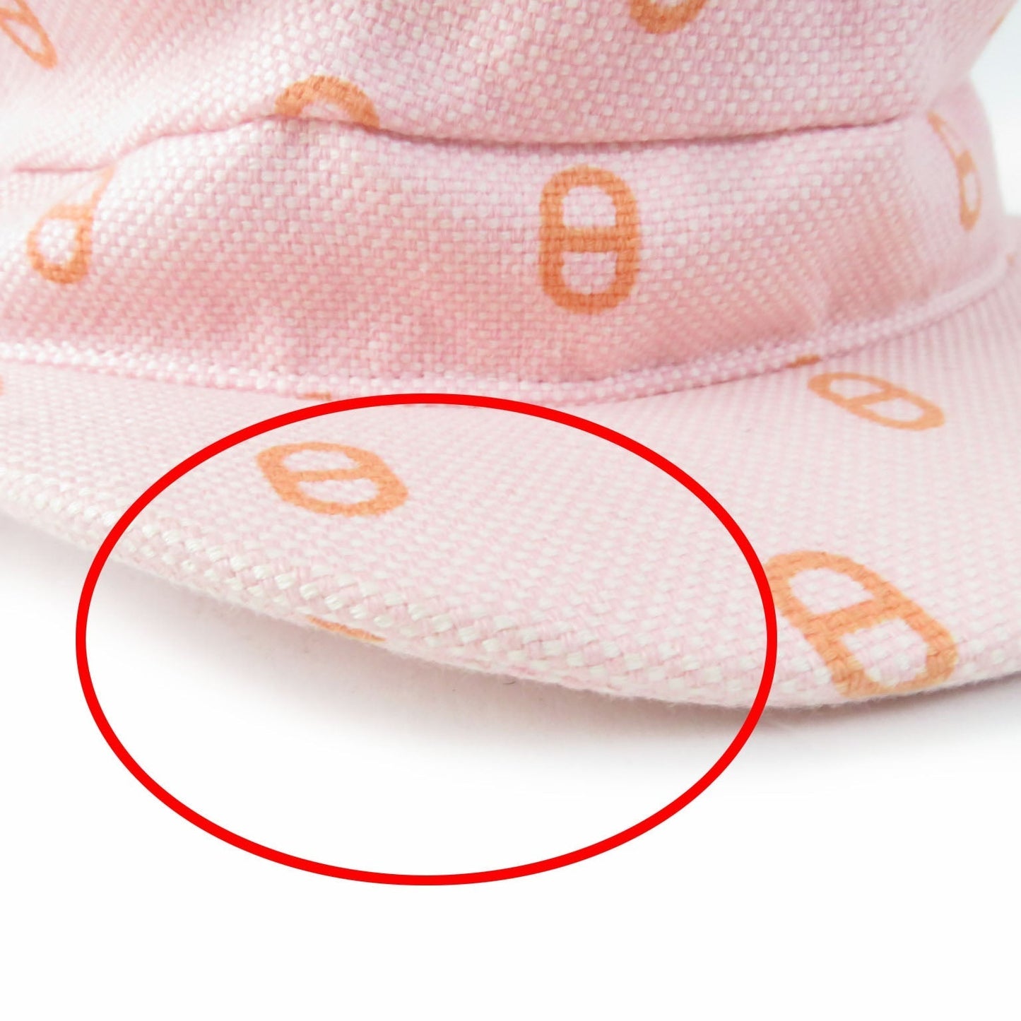 HERMES Casquette cotton Baby pink x orange Vauban
