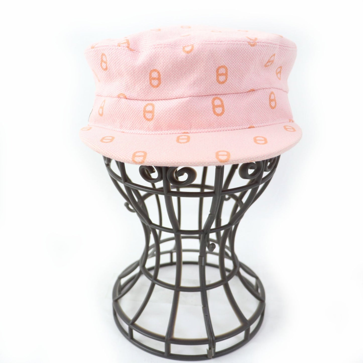 HERMES Casquette cotton Baby pink x orange Vauban