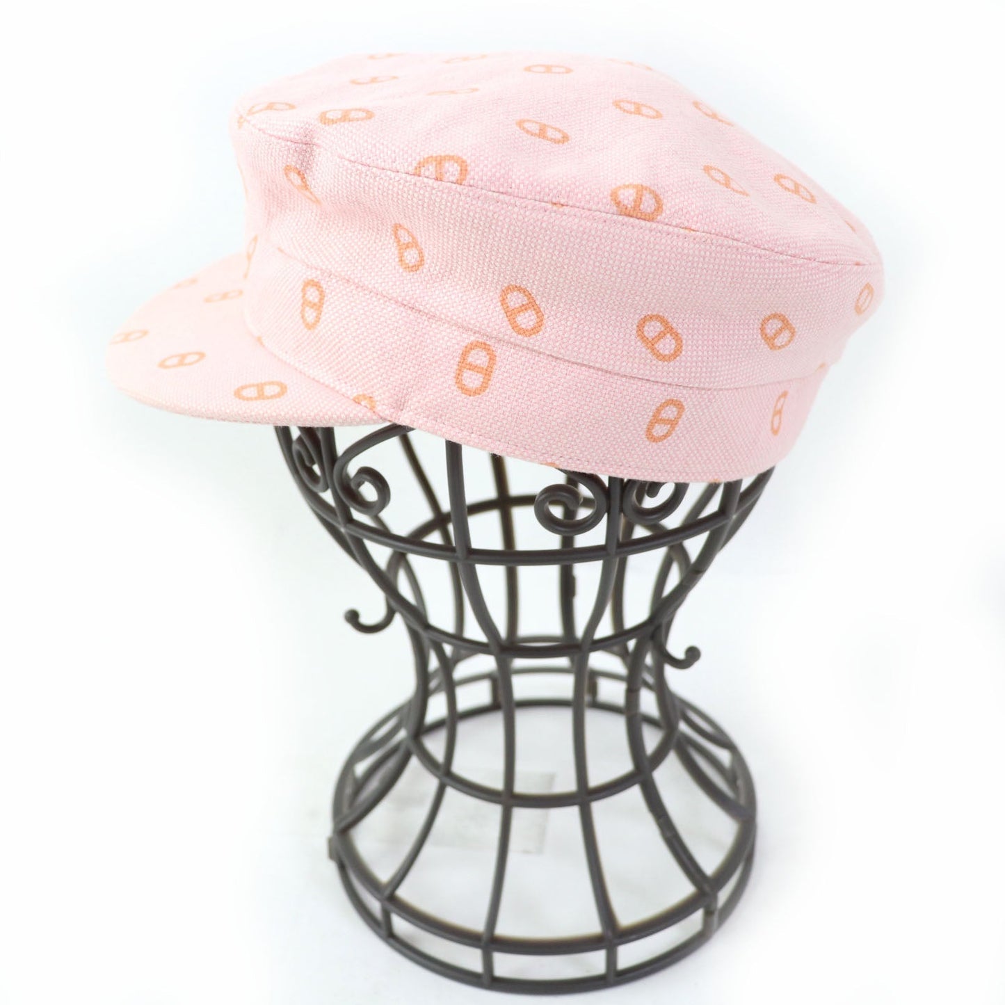 HERMES Casquette cotton Baby pink x orange Vauban