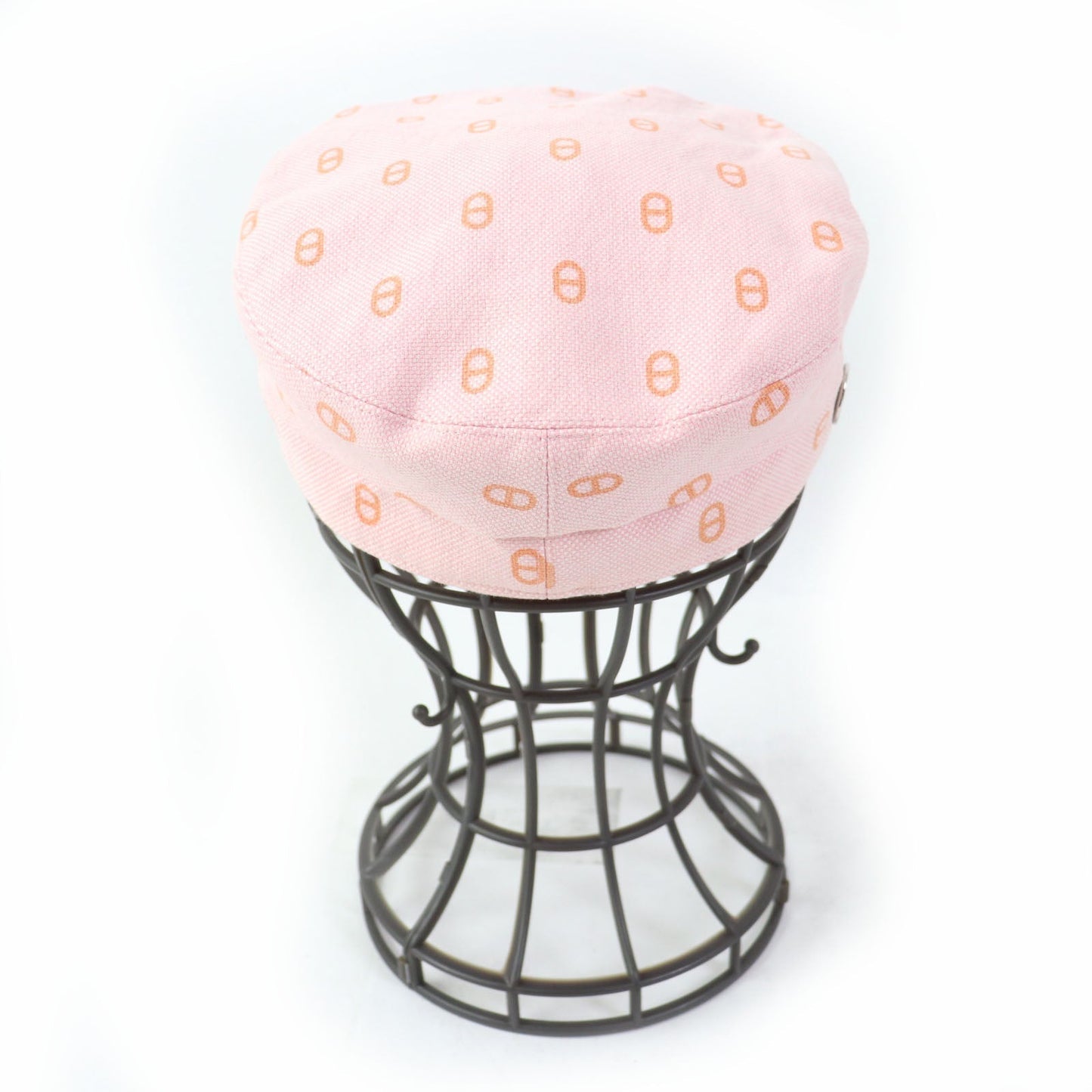 HERMES Casquette cotton Baby pink x orange Vauban