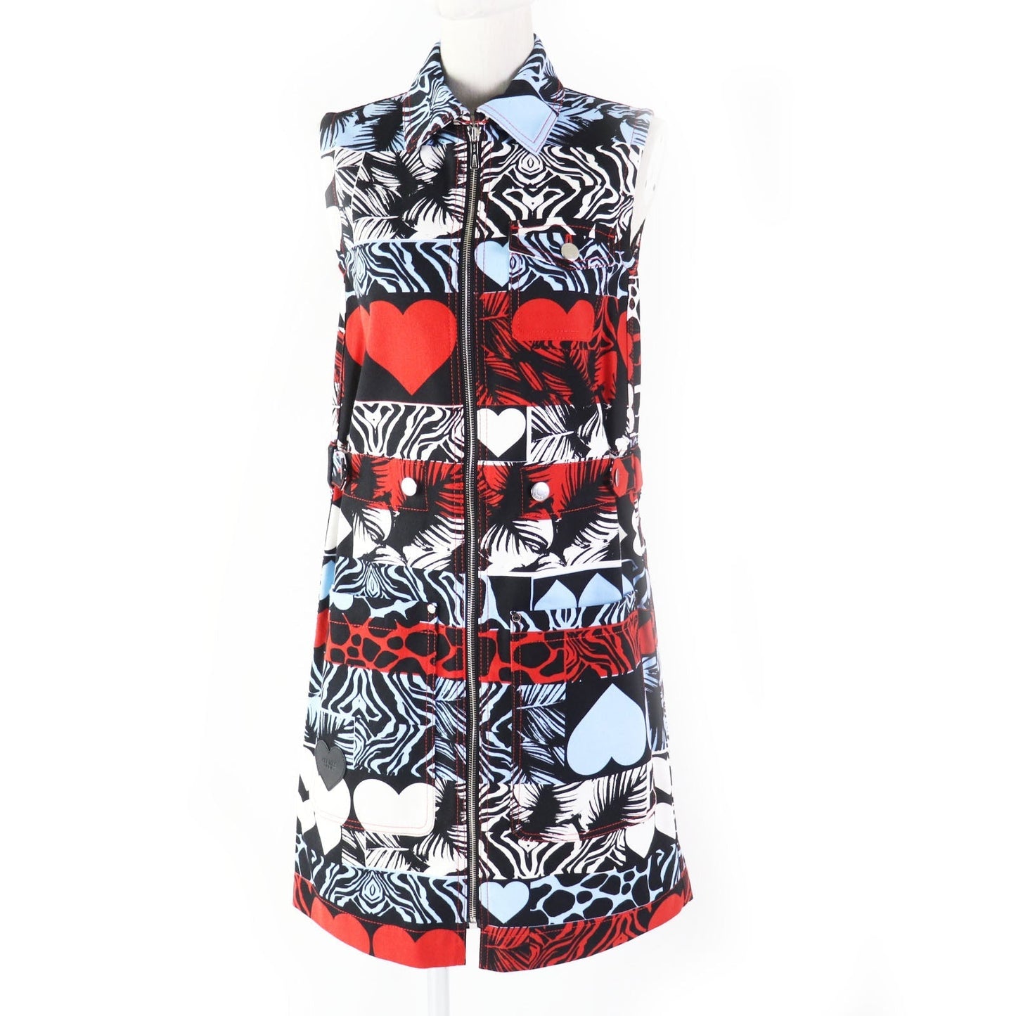 HERMES one piece 3E0551D1 cotton Multi Wild print denim dress 34