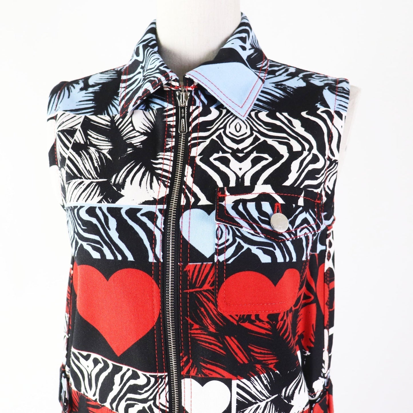 HERMES one piece 3E0551D1 cotton Multi Wild print denim dress 34