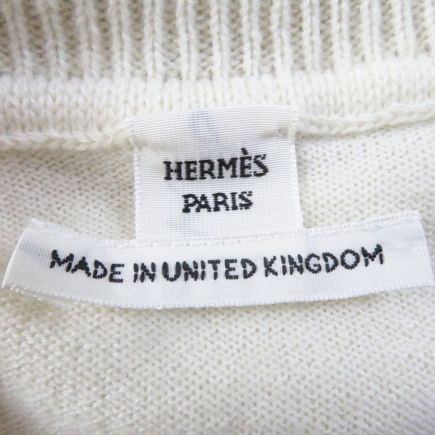 HERMES knit 3E2524D2 cashmere White navy 34
