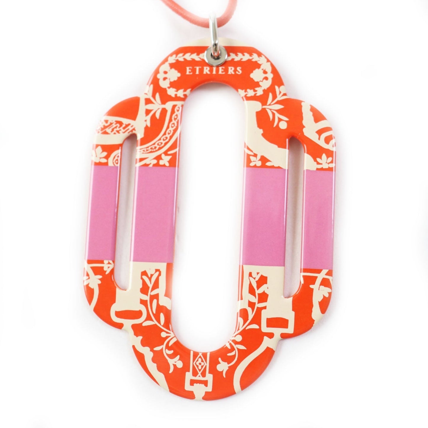 HERMES Necklace metal Orange pink Atrage