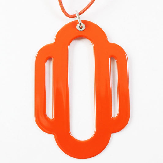 HERMES Necklace metal Orange pink Atrage