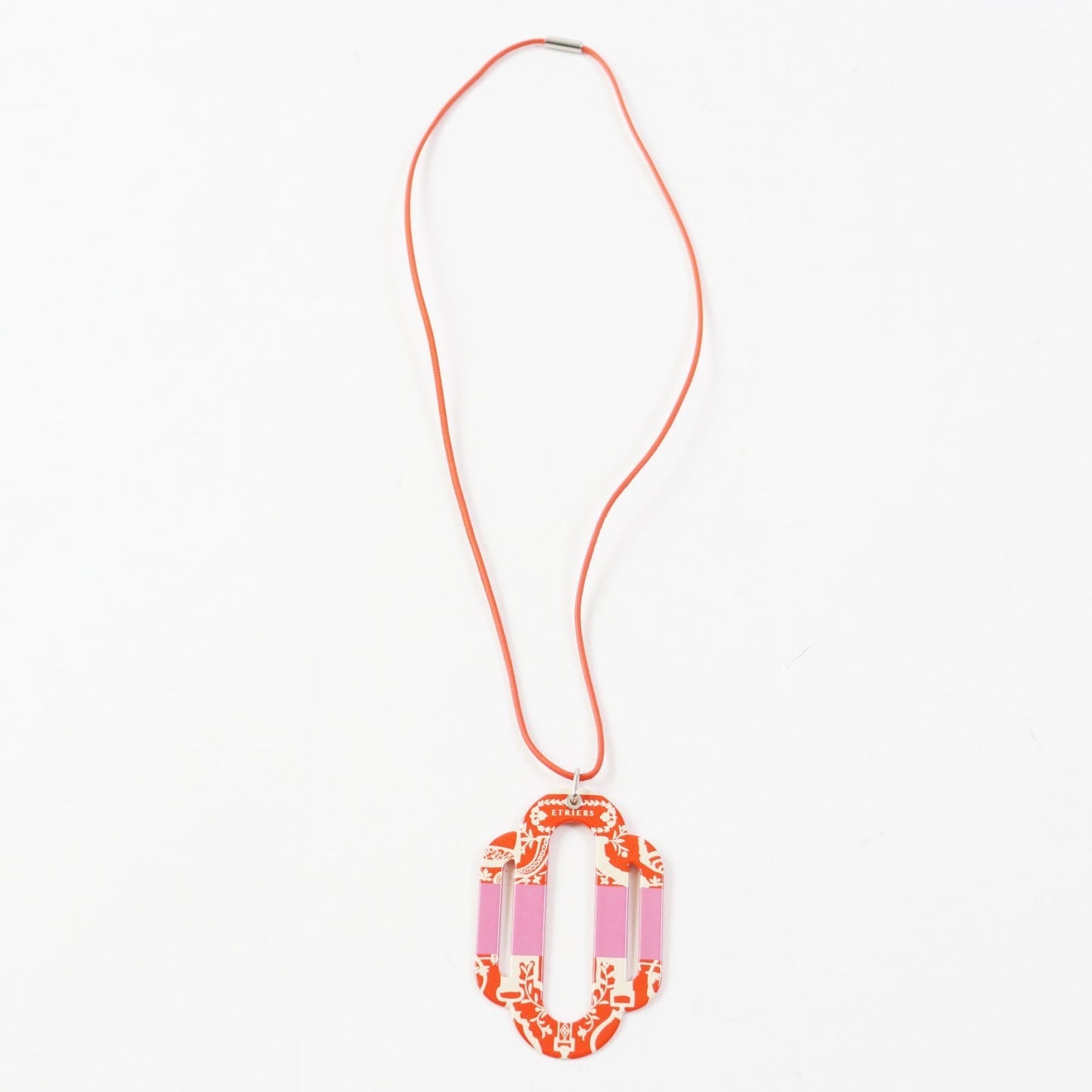 HERMES Necklace metal Orange pink Atrage