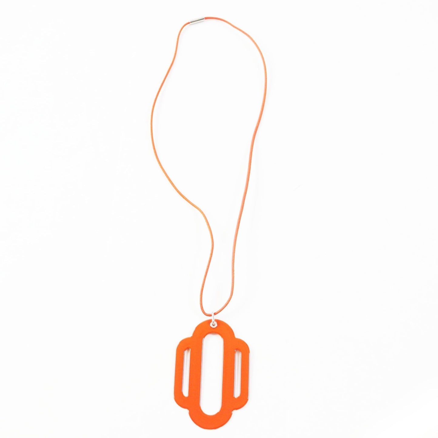 HERMES Necklace metal Orange pink Atrage