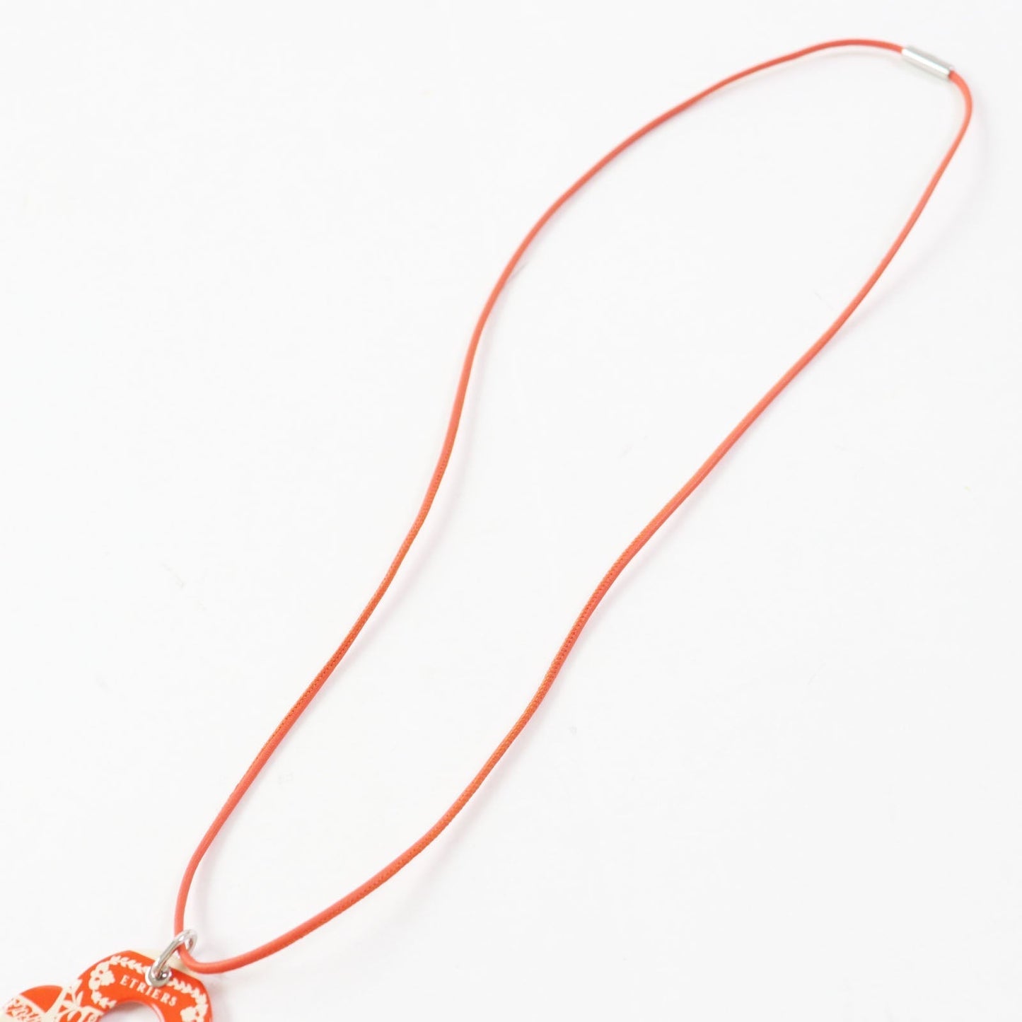 HERMES Necklace metal Orange pink Atrage