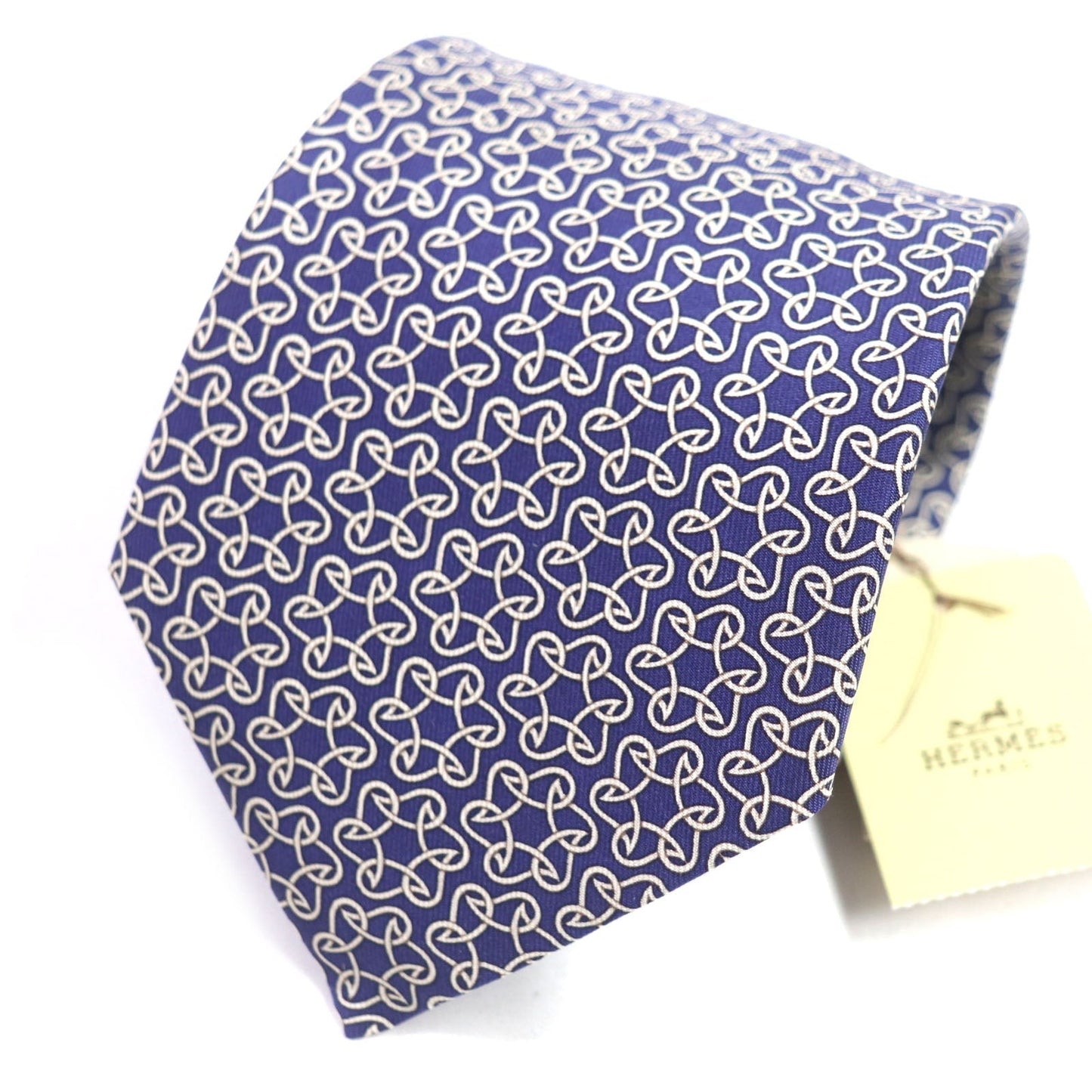 HERMES tie 005367T-02 silk blue Clavat