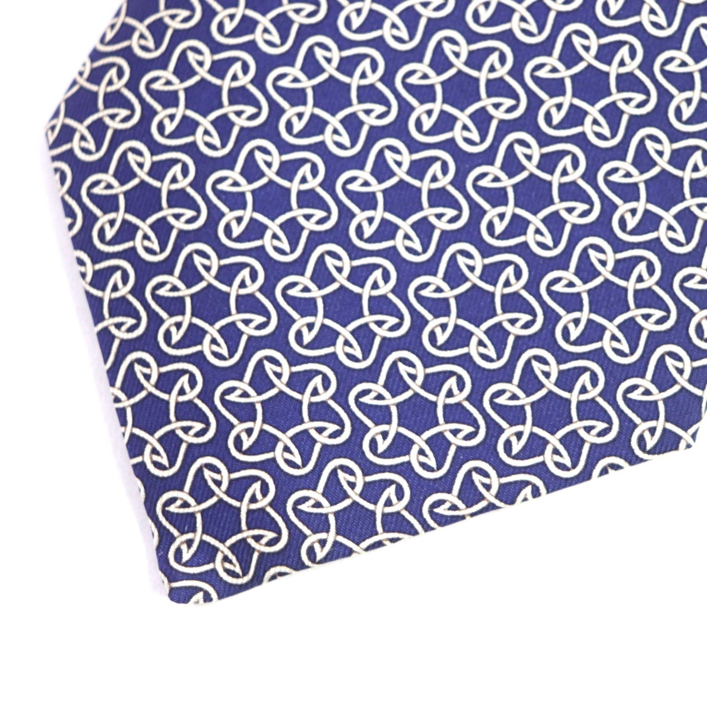 HERMES tie 005367T-02 silk blue Clavat