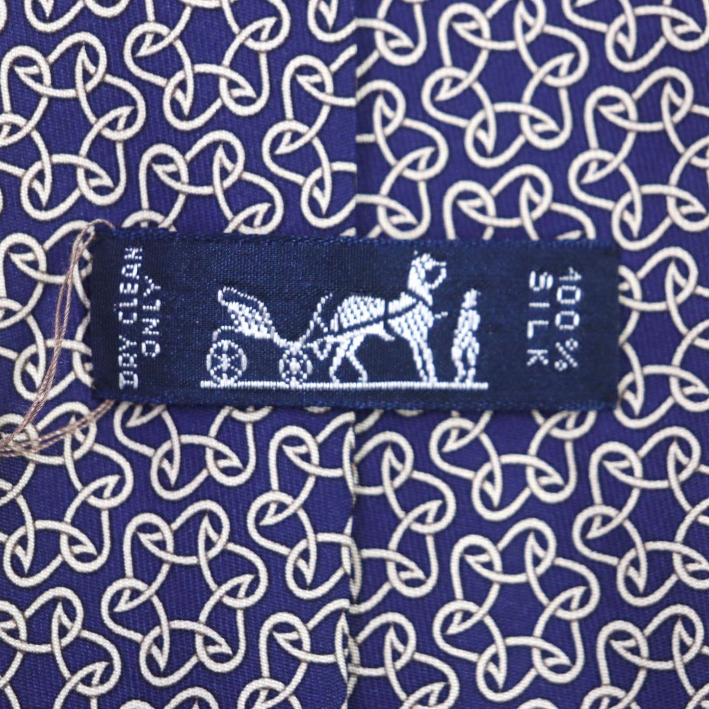 HERMES tie 005367T-02 silk blue Clavat