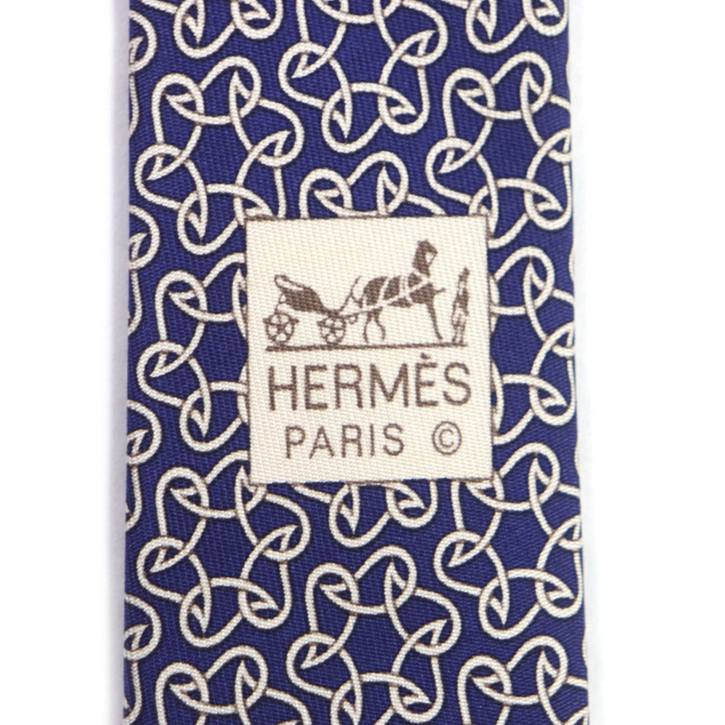 HERMES tie 005367T-02 silk blue Clavat