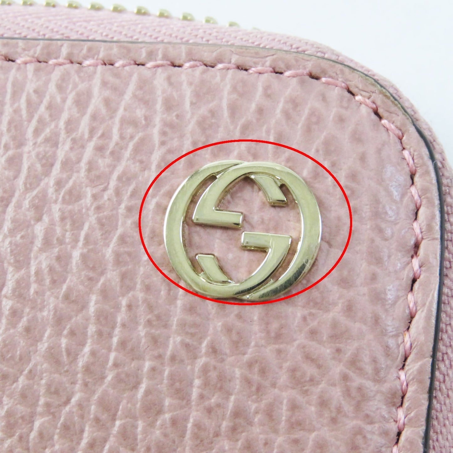 GUCCI Long Wallet Purse G449347 leather Dusty Pink