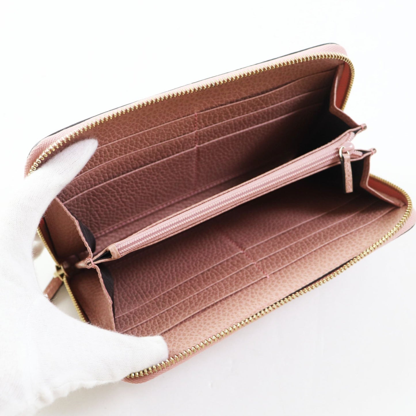 GUCCI Long Wallet Purse G449347 leather Dusty Pink