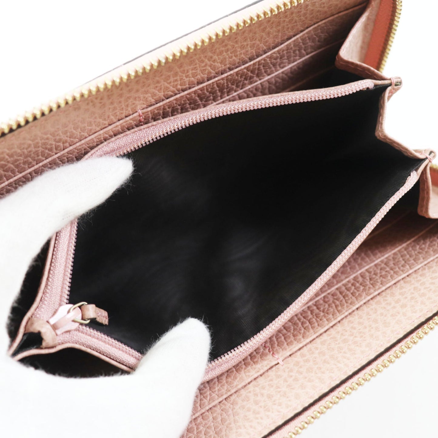GUCCI Long Wallet Purse G449347 leather Dusty Pink