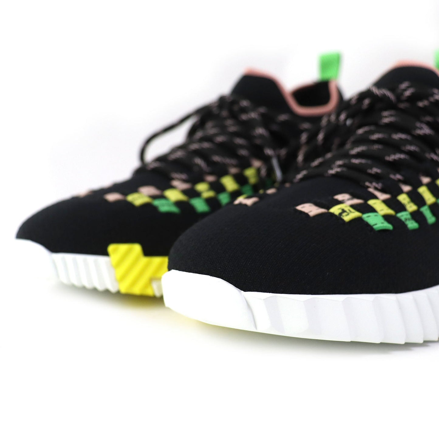 HERMES sneakers knit Black multicolor 35 1/2