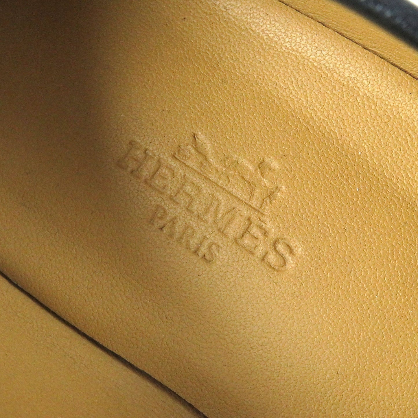 HERMES Moccasin 231086Z leather black 35.5