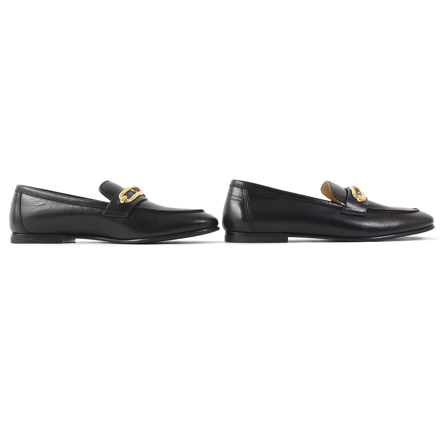HERMES Moccasin 231086Z leather black 35.5