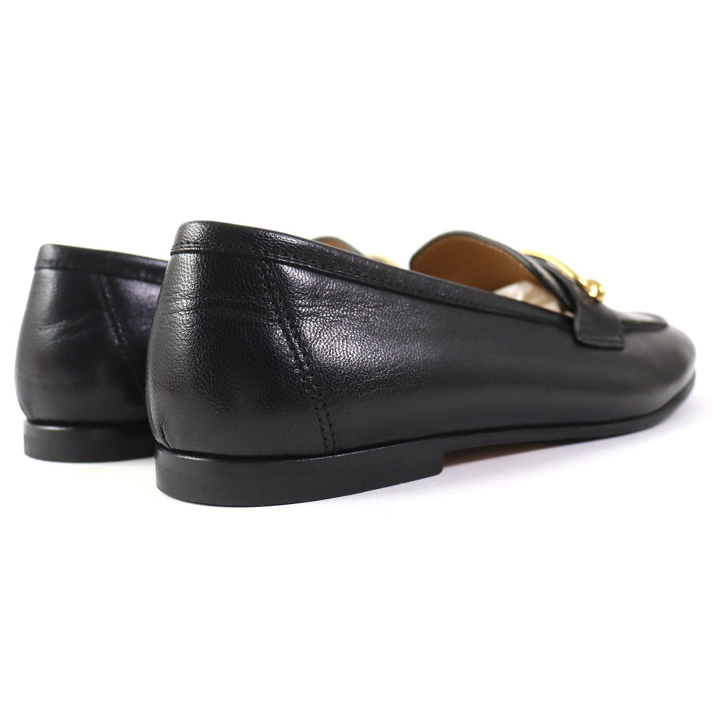 HERMES Moccasin 231086Z leather black 35.5