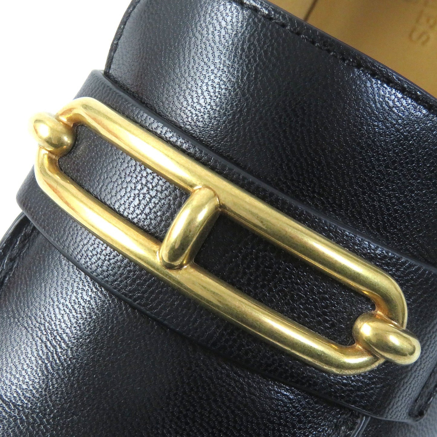 HERMES Moccasin 231086Z leather black 35.5