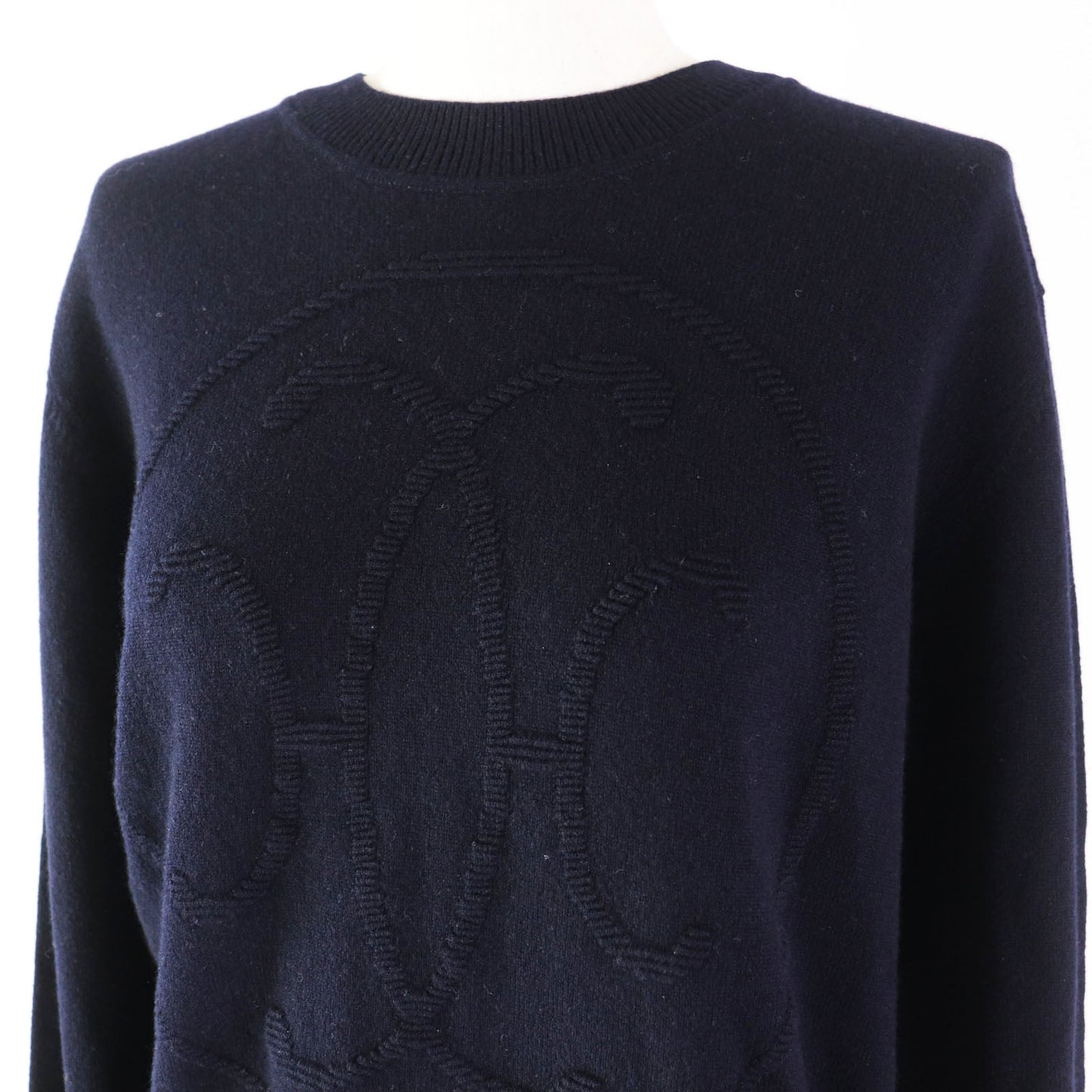 HERMES knit 4E2604D1 cashmere Dark navy 42