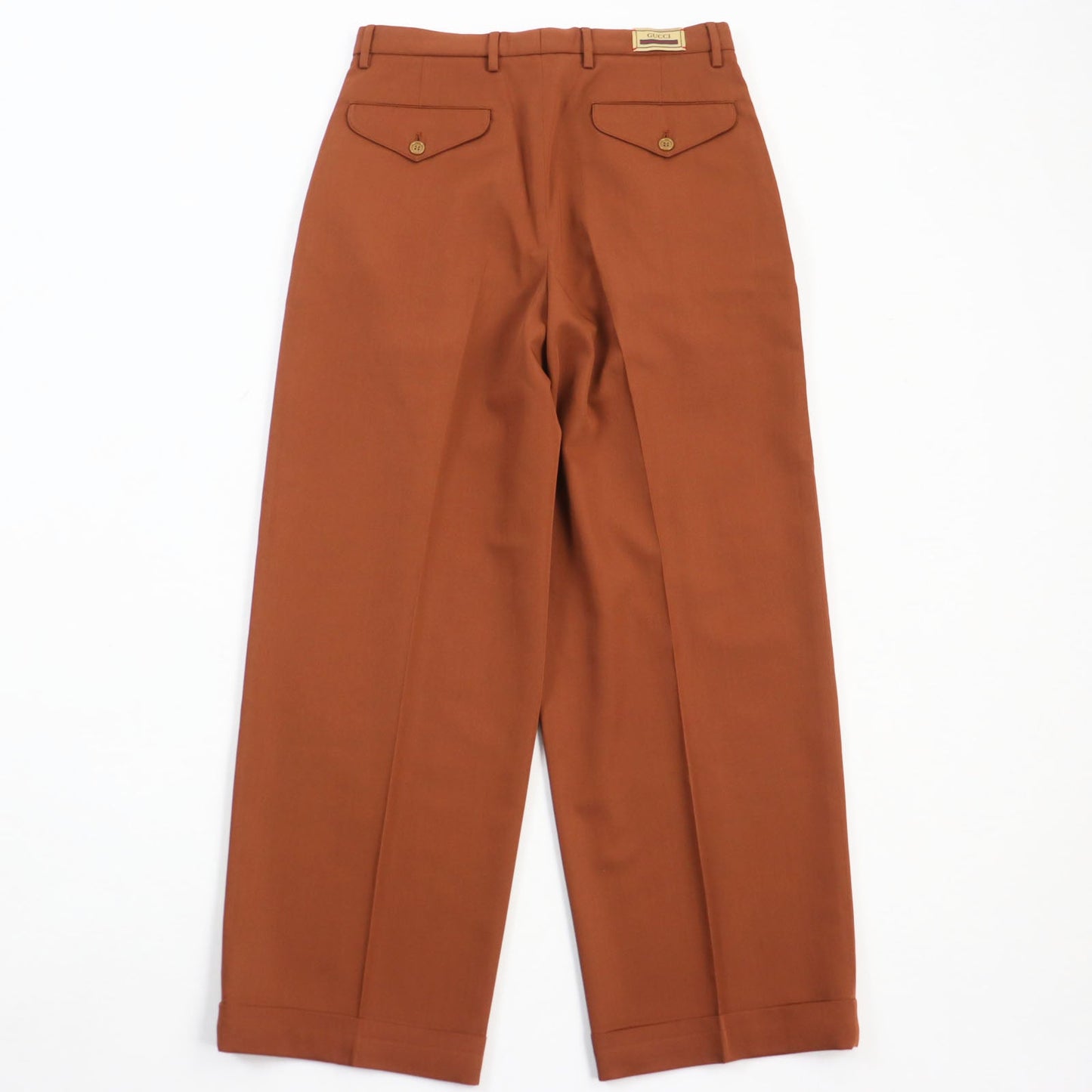 GUCCI slacks 690474 wool Brown Gucci label trousers 44