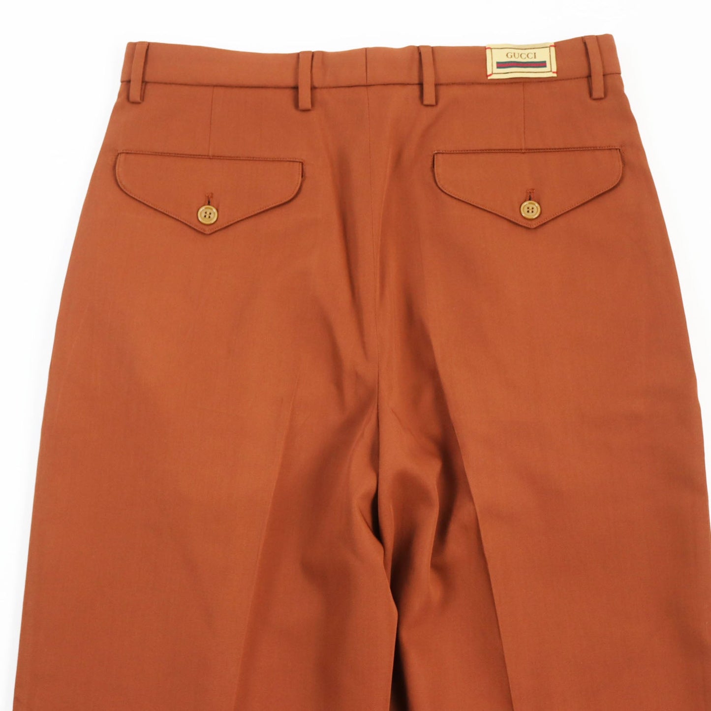 GUCCI slacks 690474 wool Brown Gucci label trousers 44