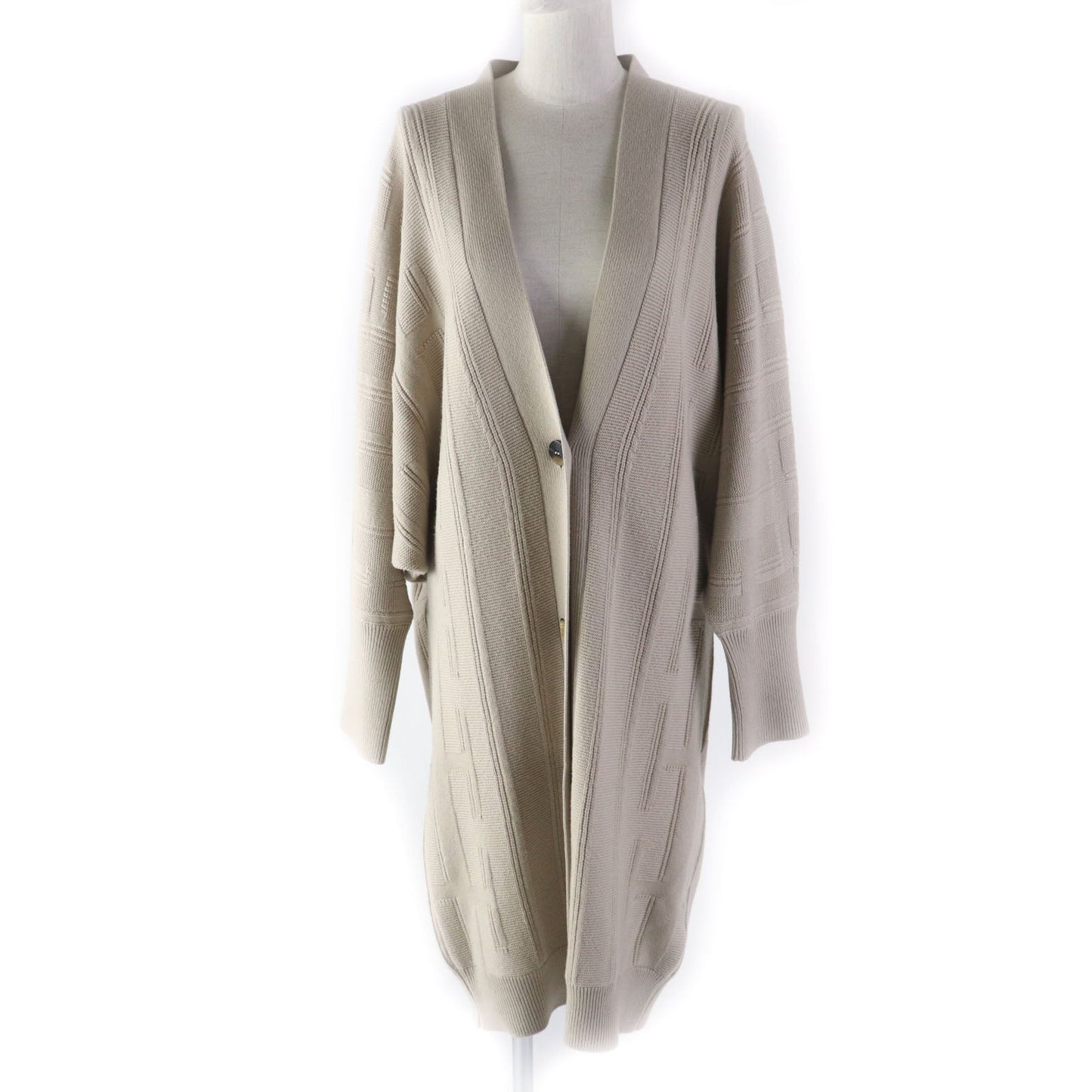 HERMES cardigan wool beige 34
