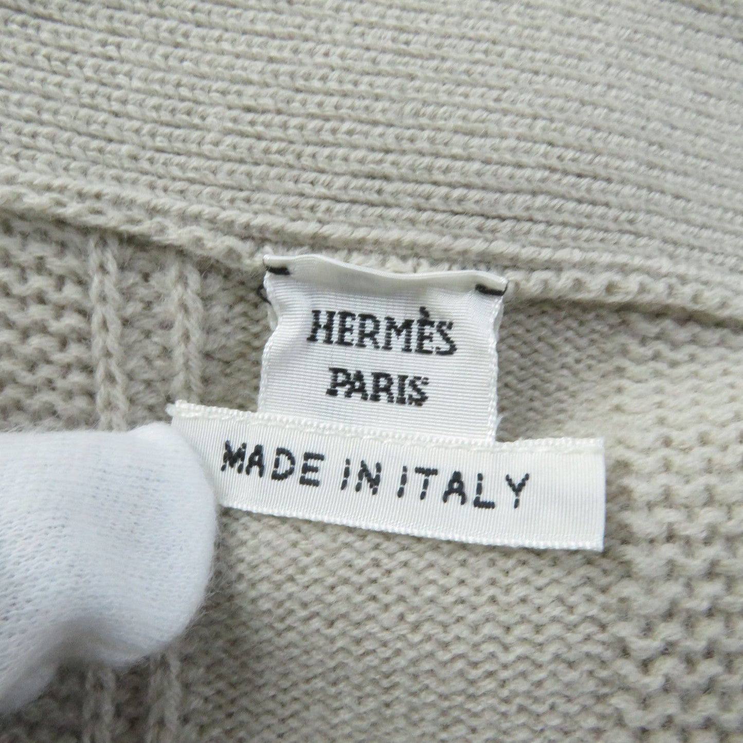 HERMES cardigan wool beige 34