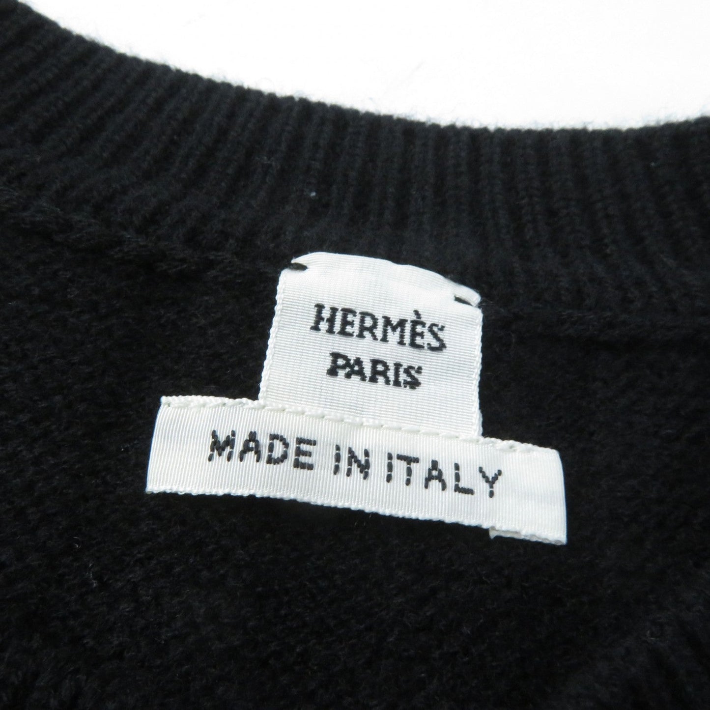 HERMES knit 3E2621DB wool black 38