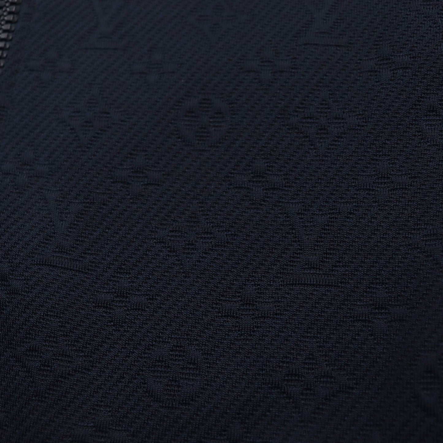 LOUIS VUITTON Blouson polyester Navy Monogram zip-through top S