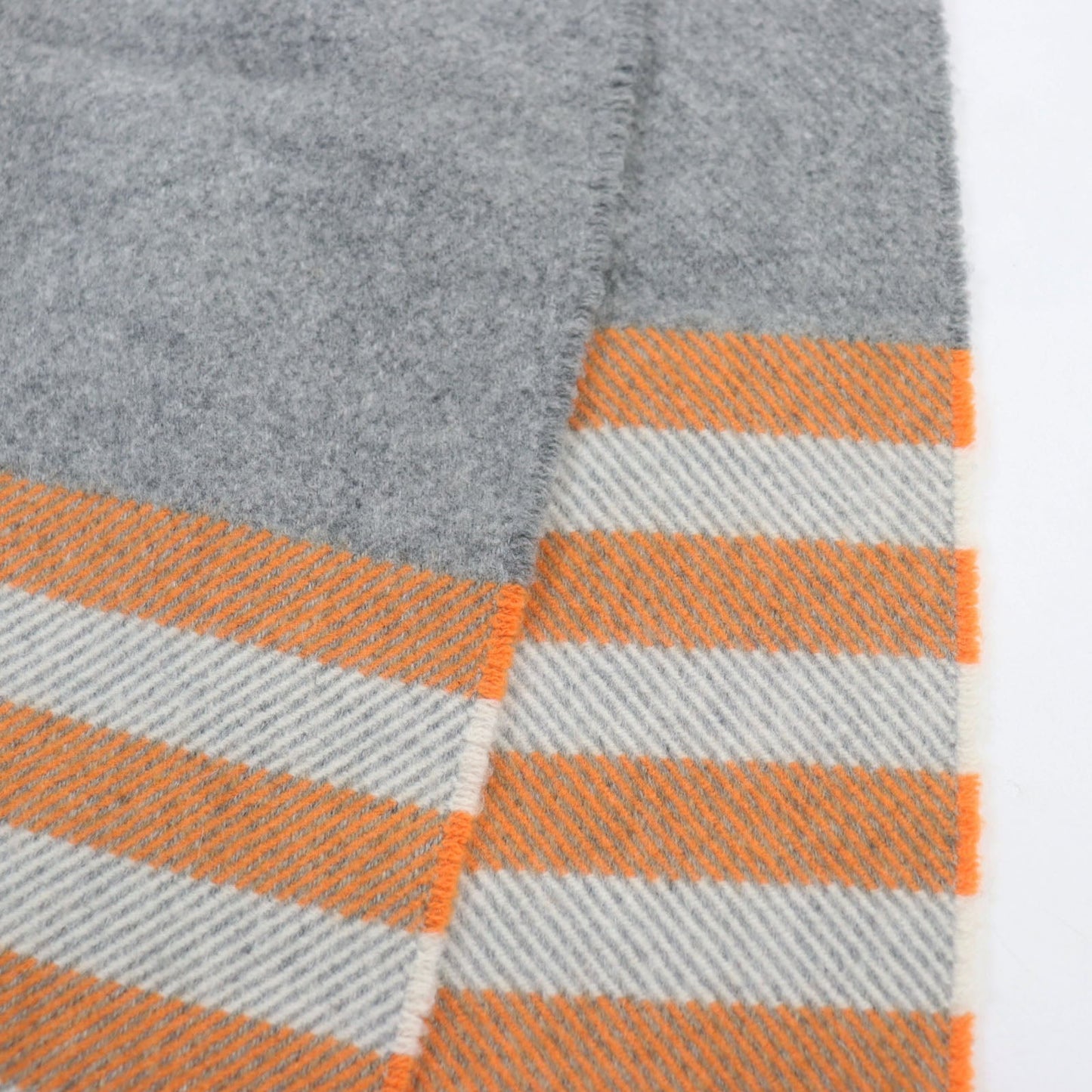 HERMES Scarf Main: 100% cashmere, part: leather Gray type Orange mens Used