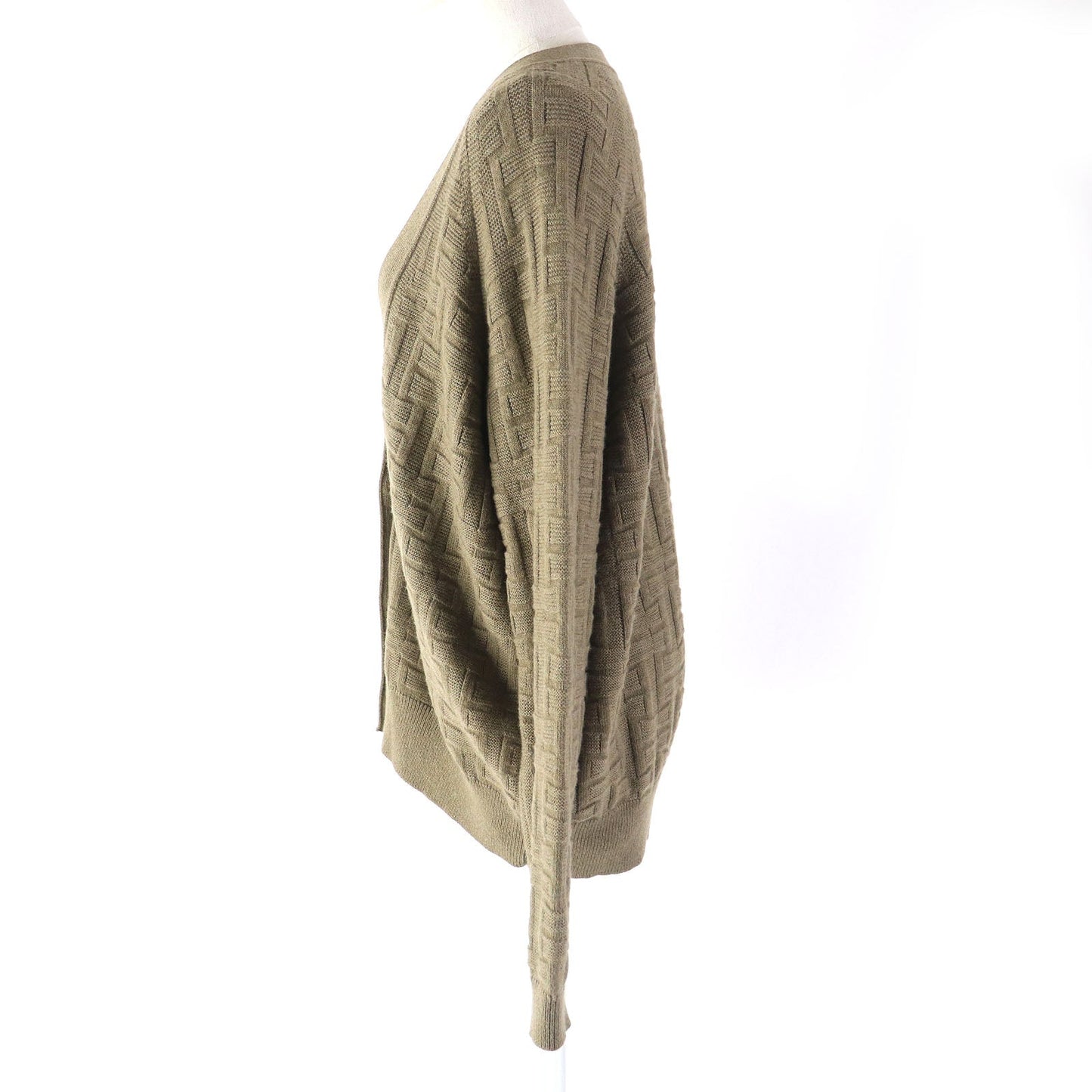 HERMES cardigan 2H2705DA wool khaki 38