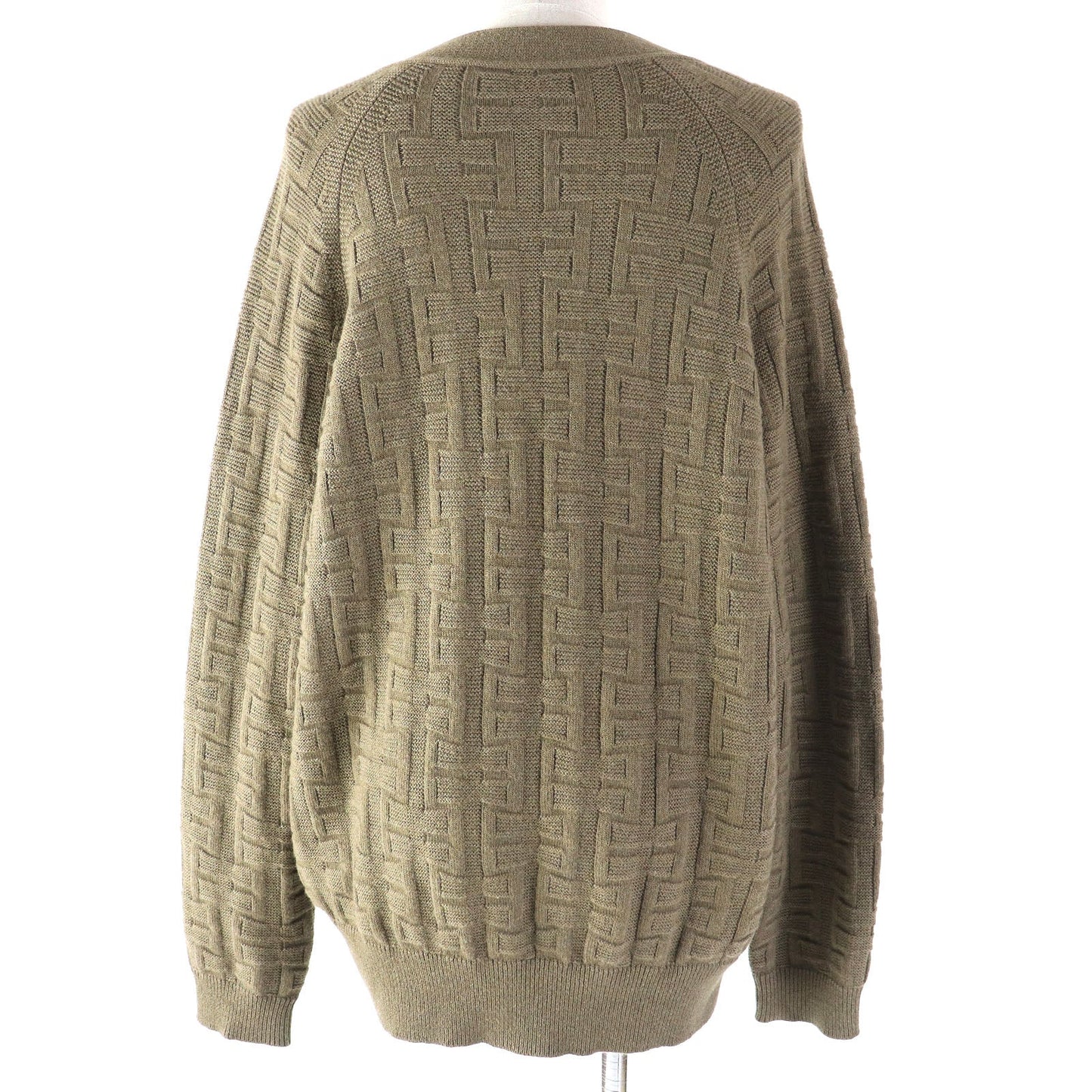 HERMES cardigan 2H2705DA wool khaki 38