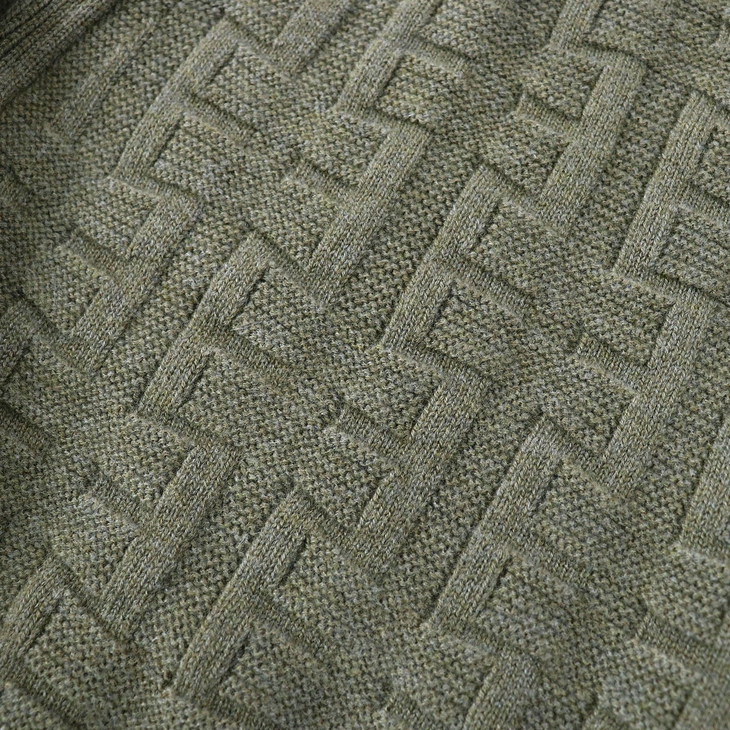 HERMES cardigan 2H2705DA wool khaki 38